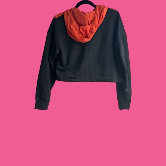 TWO PIECE SET HOODIE CROP TOP DRAWSTRING WOMEN TRACKSUIT - Picture 4 of 6